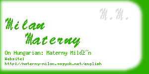 milan materny business card